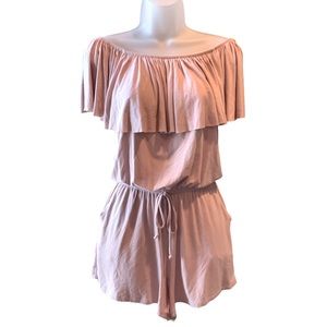 Elan Romper Dusty Rose Super Stretchy Off Shoulder Strapless One Size